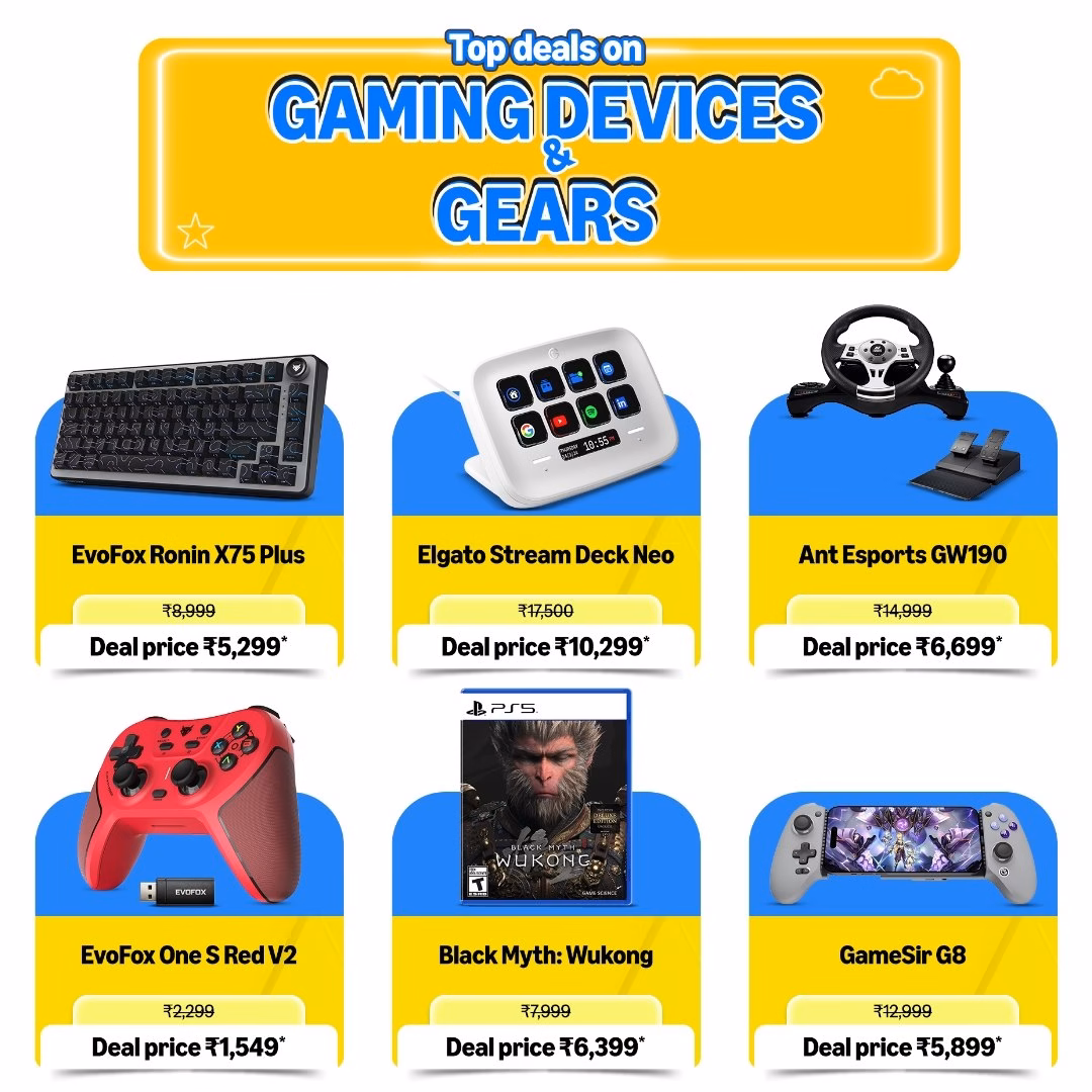 Deals On Gaming Devices & Gears - EvoFox/Elgato/Ant Esports/Black Myth/GameSir